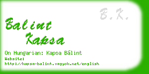 balint kapsa business card