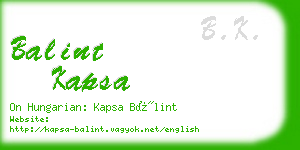 balint kapsa business card